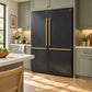FORNO Espresso Milano 62" 34.4 cu. ft. Side-By-Side Refrigerator with Ice Maker in Black with Antique Brass Accents, FFFFD1787-60BLK
