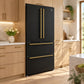 FORNO Espresso Moena 36" 19.2 cu. ft. Counter Depth Refrigerator with Ice Maker in Black with Antique Brass Handles, FFRBI1820-36BLK