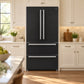 FORNO Espresso Moena 36" 19.2 cu. ft. Counter Depth Refrigerator with Ice Maker in Black with Stainless Steel Handles, FFRBI1820-36BLK