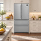 FORNO Moena 36" 19.2 cu. ft. Counter Depth Refrigerator with Ice Maker in Stainless Steel, FFRBI1820-36SB
