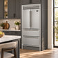 FORNO Moena 40" 19.2 cu. ft. French Door Built-In Refrigerator in Stainless Steel with Ice Maker and Grill Trim Kit, FFRBI1820-40SG