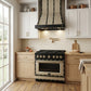 FORNO Ambassador Valente 36" 5.2 cu. ft. Gas Range, 6 Sealed Burners, Convection Oven in Black with Antique Brass Accents and Copper Rivet Trim, FFSGS6299-36CPBLK