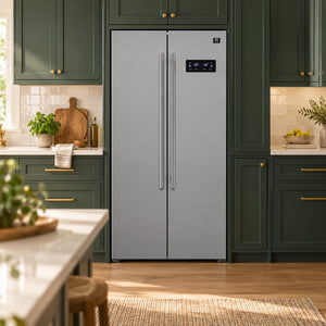 FORNO Salerno 33" 15.6 cu. ft. Side-by-Side Built-In Refrigerator in Stainless Steel, FFRBI1805-33SB
