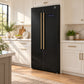 FORNO Espresso Salerno 33" 15.6 cu. ft. Refrigerator in Black with Antique Brass Handles, FFRBI1805-33BLK