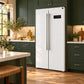 FORNO Espresso Salerno 33" 15.6 cu. ft. Refrigerator in White with Stainless Steel Handles, FFRBI1805-33WHT