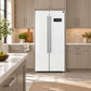 FORNO Espresso Salerno 33" 15.6 cu. ft. Refrigerator in White with Stainless Steel Handles, FFRBI1805-33WHT
