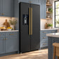 FORNO Espresso Salerno 36" 20 cu. ft. Side-By-Side Refrigerator with Water and Ice Dispenser in Black with Antique Brass Handles