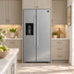 FORNO Salerno 36" 20 cu. ft. Side-by-Side Refrigerator with Water and Ice Dispenser, FFRBI1844-36SB