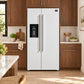 FORNO Espresso Salerno 36" 20 cu. ft. Side-By-Side Refrigerator with Water and Ice Dispenser in White with Stainless Steel Handles