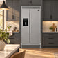 FORNO Salerno 40" 20 cu. ft. Side-by-Side Built-In Refrigerator with Water and Ice Dispenser and Grill Trim Kit, FFRBI1844-40SG