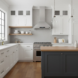 FORNO Venezia 36" 370 CFM Wall Mount Ducted Range Hood with Touch Controls and LED Lights in Stainless Steel, FRHWM5503-36