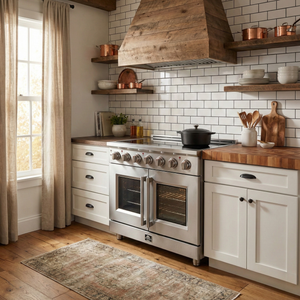 FORNO Massimo 36" 5.36 cu. ft. Freestanding French Door Electric Range with 5 Elements, FFSEL6955-36