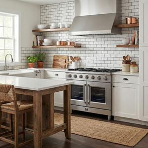 FORNO Massimo 36" 5.36 cu. ft. Freestanding French Door Gas Range with 6 Burners, FFSGS6439-36