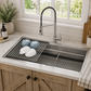 FORNO Acqua 45" Drop-In/Undermount 3 Level Workstation Sink, Custom Fit Accessories in Stainless Steel, J-WP32