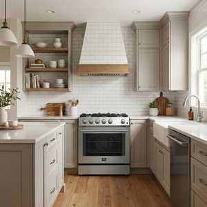 FORNO Espresso Leonardo 30" 5 cu. ft. Gas Range in Stainless Steel, FFSGS1116-30