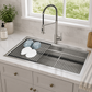 FORNO Acqua 45" Drop-In/Undermount 3 Level Workstation Sink, Custom Fit Accessories in Stainless Steel, J-WP32