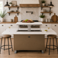 FORNO Cinetico Smart Dining Table with 5.3 cu. ft. Fridge/Freezer, Motorized Lift System, Bluetooth Control in White and Luxury Champagne Finish, FDTFR7044-86WHT