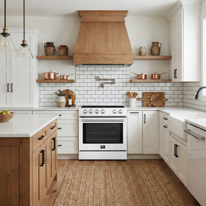 FORNO Espresso Leonardo 30" 5 cu. ft. Electric Range in White with Stainless Steel Handles, FFSEL6012-30WHT