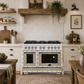 FORNO Ambassador Valente 48" 6.7 cu. ft. Dual Fuel Range, 8 Sealed Burners, Convection Oven in White with Antique Brass Accents and Copper Rivet Trim, FFSGS6199-48CPWHT