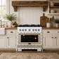 FORNO Ambassador Valente 36" 5.2 cu. ft. Gas Range, 6 Sealed Burners, Convection Oven in White with Antique Brass Accents and Copper Rivet Trim, FFSGS6299-36CPWHT