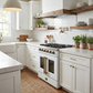 FORNO Galiano 30" 4.32 cu. ft. French Door Gas Range with 5 Sealed Burners in White with Antique Brass Accents, FFSGS6444-30WHT