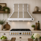 FORNO Ambassador Valente 48" 304 CFM Wall Mount Range Hood with 3 Speeds, LED Light in Fingerprint Resistant White, Antique Brass and Copper Rivet Trim, FRHWM5099-48CPWHT