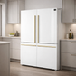 FORNO Espresso Milano 62" 34.4 cu. ft. Side-By-Side Refrigerator with Ice Maker in White with Antique Brass Accents, FFFFD1787-60WHT