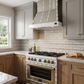 FORNO Ambassador 36" Dual Fuel Range in White with Antique Brass Accents and Copper Rivet Trim, FFSGS6199-36CPWHT