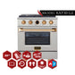 Kucht 30" 4.2 cu. ft. 4 Burner Propane Gas Dual Fuel Range in Stainless Steel with Gold Accents and Digital Thermostat
