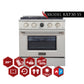 Kucht 30" 4.2 cu. ft. 4 Burner Natural Gas Dual Fuel Range in Stainless Steel with Digital Thermostat