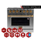 Kucht 36" 5.2 cu. ft. 6 Burner Propane Gas Dual Fuel Range in Stainless Steel with Gold Accents and Digital Thermostat