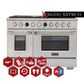 Kucht 48" 6.7 cu. ft. 8 Burner Propane Gas Dual Fuel Range in Stainless Steel with Digital Thermostat