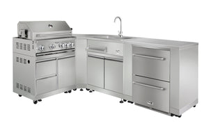 THOR Outdoor Kitchen Package with Propane Gas Grill and Freezer, AP-Outdoor-LP-F-6-A