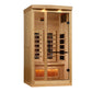 Golden Designs Full Spectrum PureTech™ Near Zero EMF (Under 3MG) FAR Indoor Infrared Sauna with Himalayan Salt Bar in Canadian Hemlock (2-Person Capacity)