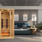 Golden Designs Full Spectrum PureTech™ Near Zero EMF Indoor Infrared Sauna with Himalayan Salt Bar in Canadian Hemlock (2-Person Capacity)