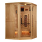 Golden Designs Corner Full Spectrum PureTech™ Near Zero EMF Indoor Infrared Sauna with Himalayan Salt Bar in Canadian Hemlock (3-Person Capacity)
