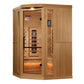 Golden Designs Corner Full Spectrum PureTech™ Near Zero EMF Indoor Infrared Sauna with Himalayan Salt Bar in Canadian Hemlock (3-Person Capacity)