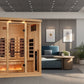 Golden Designs Full Spectrum PureTech™ Near Zero EMF Indoor Infrared Sauna with Himalayan Salt Bar in Canadian Hemlock (4-Person Capacity)
