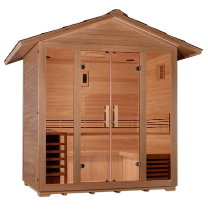 Golden Designs Vorarlberg Traditional Outdoor Sauna in Canadian Hemlock (5-Person Capacity)