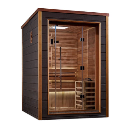 Golden Designs Narvik Indoor/Outdoor Traditional Sauna with Canadian Red Cedar Interior (2-Person Capacity)