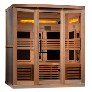 Golden Designs Full Spectrum PureTech™ Near Zero EMF Indoor Infrared Sauna with Himalayan Salt Bar (6-Person Capacity)
