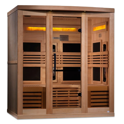 Golden Designs Full Spectrum PureTech™ Near Zero EMF Indoor Infrared Sauna with Himalayan Salt Bar (6-Person Capacity)