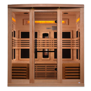 Golden Designs Full Spectrum PureTech™ Near Zero EMF Indoor Infrared Sauna with Himalayan Salt Bar (6-Person Capacity)