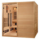 Golden Designs Toledo Indoor Hybrid Sauna (Full Spectrum and Harvia Traditional Stove) in Canadian Hemlock (6-Person Capacity)