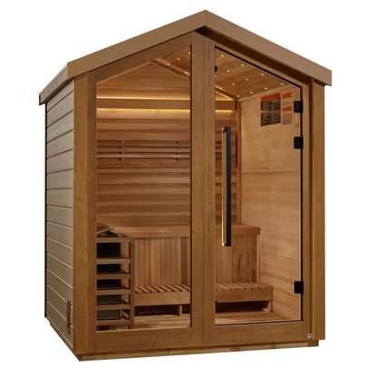 Golden Designs Savonlinna Outdoor Barn Style Traditional Sauna with Canadian Red Cedar Interior (3-Person Capacity)