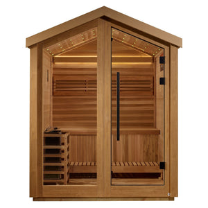 Golden Designs Savonlinna Outdoor Barn Style Traditional Sauna with Canadian Red Cedar Interior (3-Person Capacity)