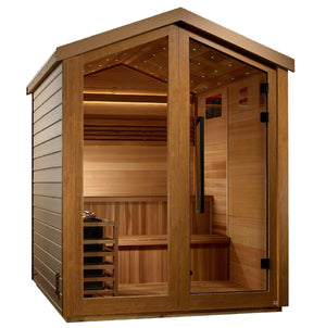 Golden Designs Kaarina Outdoor Barn Style Traditional Sauna with Canadian Red Cedar Interior (6-Person Capacity)
