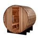 Golden Designs St. Moritz Outdoor Barrel Traditional Sauna with Pacific Premium Cedar Wood Construction (2-Person Capacity)