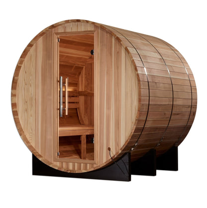 Golden Designs Arosa Outdoor Barrel Traditional Sauna with Pacific Premium Cedar Wood Construction (4-Person Capacity)