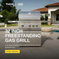 Gordon Ramsay by THOR Kitchen 32" Freestanding/Built-In Propane Gas Gas Grill and Cart, RBG3201